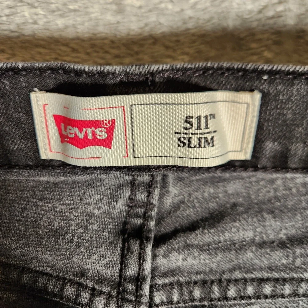 Levi's 511 Jeans Women's 16 Reg 28X29 (Tag 28X28) Black Ankle Stretch Slim Denim